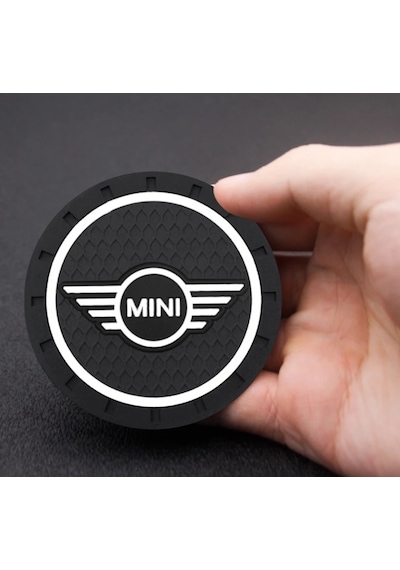 Mini Cooper Araç Bardak Altlığı Mini Logolu Siyah Bardak Altlığı (523422595)
