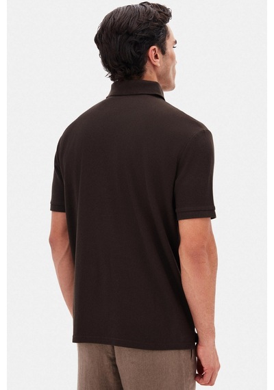 D's Damat Ds Damat Regular Fit Kahverengi Pike Dokulu T-shirt 4hc146551001m 201