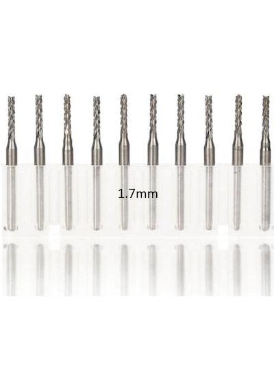 Tungsten Karbür PCB Kesme CNC Freze Ahşap İşleme 1.7mm 10 Adet