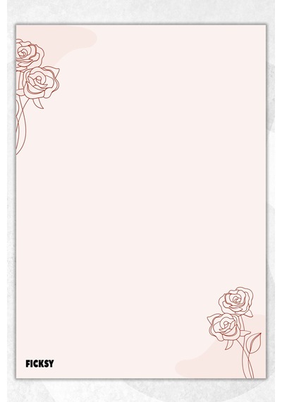 A5 Çiçek Bloknot Çizgisiz Defter - 50 Yaprak - Memopad - Notepad - Not Defteri - Not Kağıdı Bej Bej
