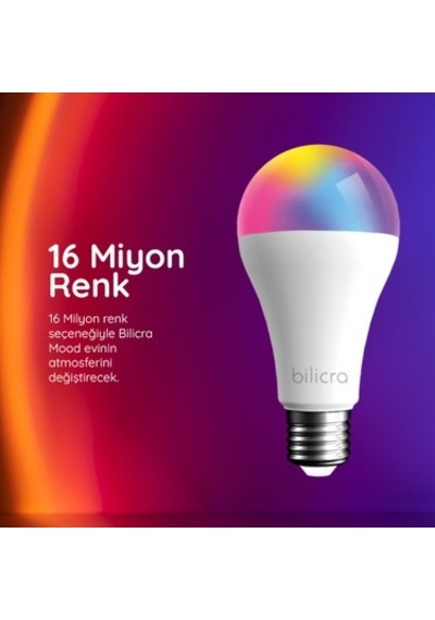 Renkli Işık Seçenekleri İle Uzaktan Kontrol Edilebilen Led Ampul Açık Kahverengi