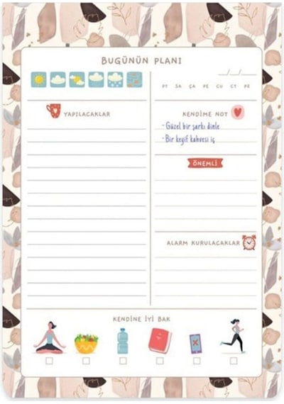 A5 Günlük Planner Blok - Çakıl Renkli