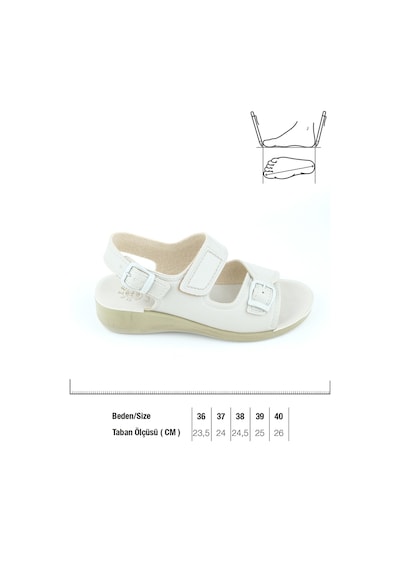 Gezer Unisex Bej Hacı Ayarlanabilir Sandalet Umre - Hac Terlik Bej