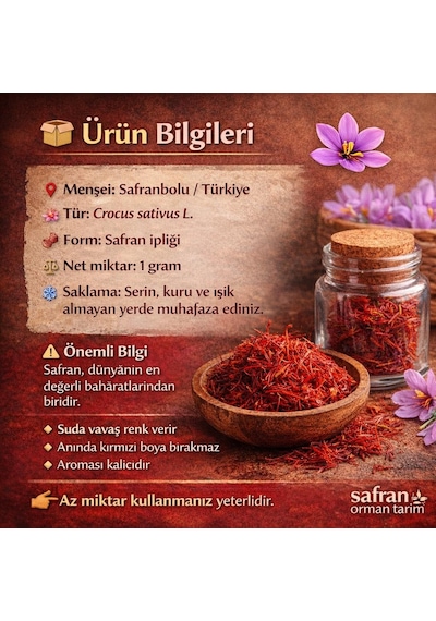 Safran Orman Tarım Safranbolu Safranı 1 G