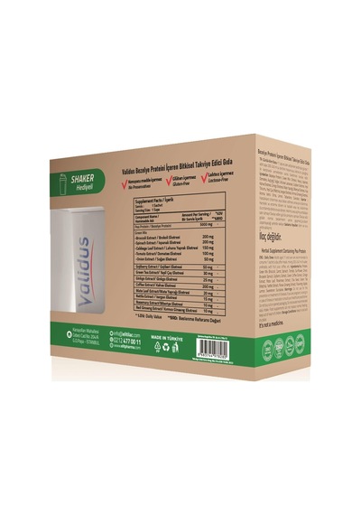 Validus Green Mix Bitkisel Protein Şase - Shaker Hediyeli