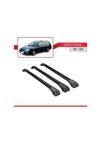 Subaru Outback 1994-1999 Arası İle Uyumlu Ace-1 Ara Atkı Tavan Barı Siyah 3 Adet Bar