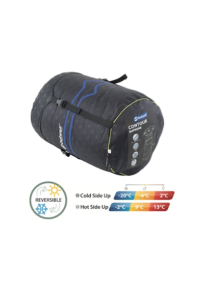 Outwell Contour Supreme Yazlık & Kışlık Taraflı -20 C Uyku Tulumu Coffee Kahverengi