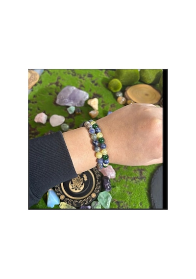 Yıwusu Lapis Lazuli El Yapımı Boncuklu Bilezik, Pozitif Aşk Getirir, Sevgi Şansı Artırır Haki-mor-krem Lapis Lazuli Yıwusu Lapis Lazuli El Yapımı Boncuklu Bilezik, Pozitif Aşk Getirir, Sevgi Şansı Artırır Haki-mor-krem Lapis Lazuli