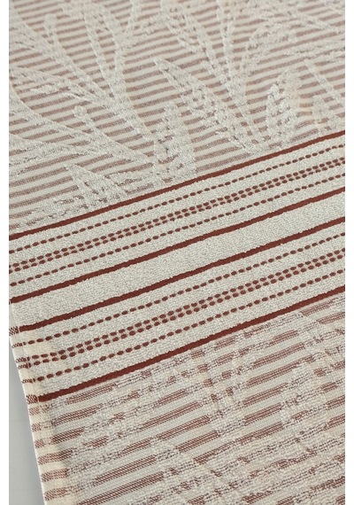 %100 Pamuk, Yaprak Jakarlı, Saçaklı Peştamal Plaj Ve Banyo Havlusu 90x170 Cm - Kiremit Kıremıt