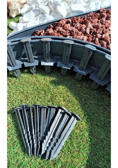 Çim Sınırlayıcı 5 M Siyah Çim Ayırıcı Çim Bariyeri Toprak Ayıracı