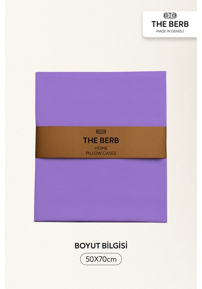 The Berb 2'li Penye Yastık Kılıfı Seti %100 Pamuk 50 X 70 Fermuarlı Lila