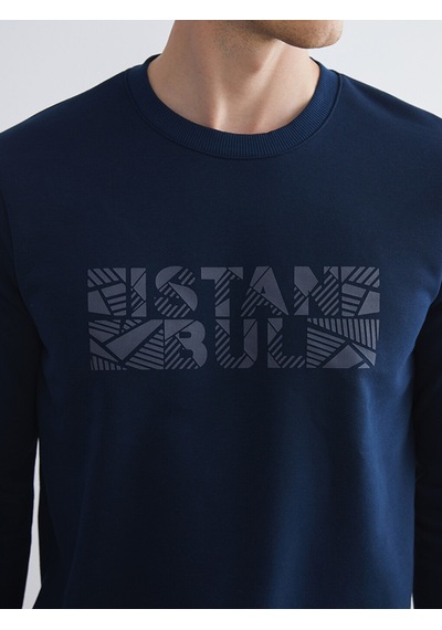 LC Waikiki Lc Waıkıkı Lacivert Bisiklet Yaka Uzun Kollu Sweatshirt