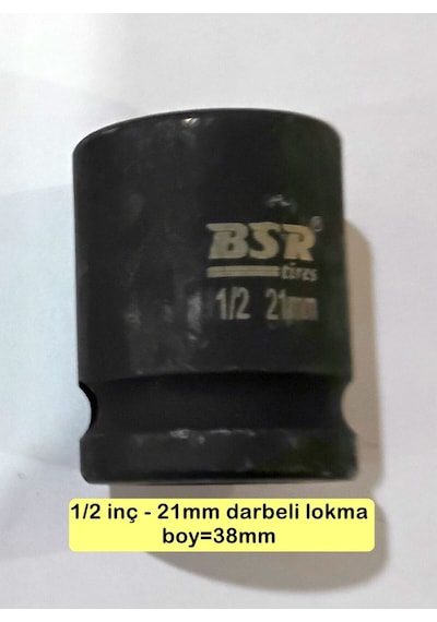 Darbeli Lokma 1/2" -21mm Boy 38mm, 1 Adet