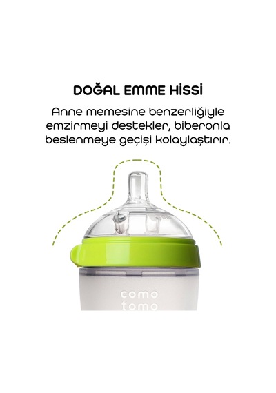 Comotomo Antikolik Silikon Biberon 150 Ml 0-3 Ay Yeşil