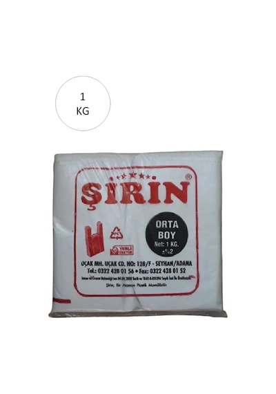Tedar Beyaz Kalın Atlet Poşet Orta Boy 28x50 Cm 1 Kg 1 Paket Takriben 75 Adet Najmaddin