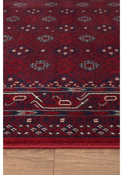 Cotto Home Fesane Fn006j Bordo Renk Pamuk Taban Afgan Desenli Salon Oturma Odası Halısı