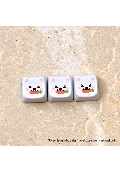 1 Adet Sevimli Figürlü Keycaps Klavye Tuş Başlığı Mekanik Klavye Uyumlu Dekoratif Özel Tasarım-6