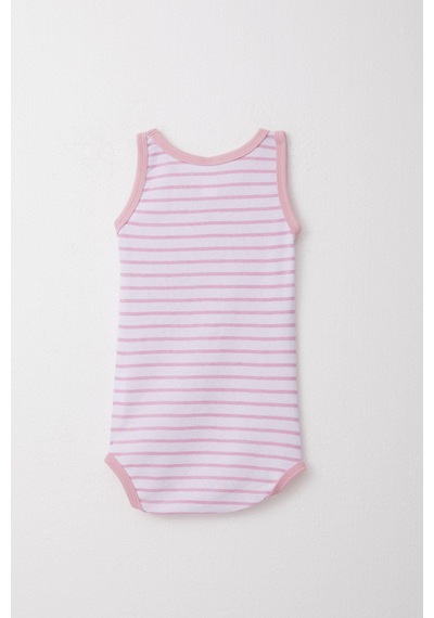 Breeze Kız Bebek Atlet Zıbın Body Çizgili 9 Ay-3 Yaş, Pembe Pembe
