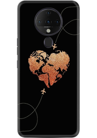 Kilifland Tecno Spark 6 Kilif Silikon Desen Plane Heart 1721 523386140
