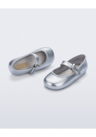 Mini Melissa Soft Ballerina Gümüş Kız Çocuk Babet 36240 Gri