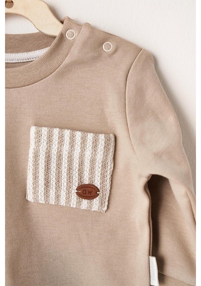 Andywawa Bebek Tinny's Sheeps Alt Üst Takım Bej Ac26160 Beige