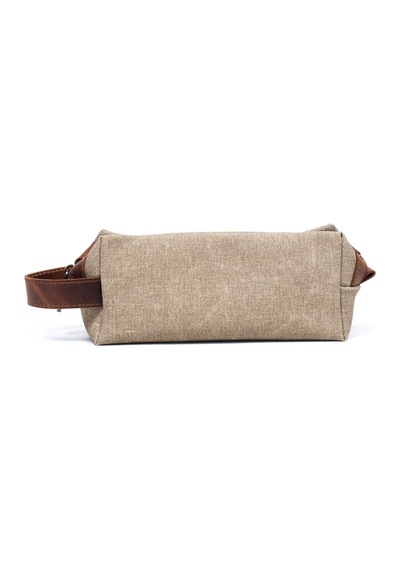Gillario Design 06 Unisex Suni Kanvas+deri Kum-taba Eskitme Dopp Kit