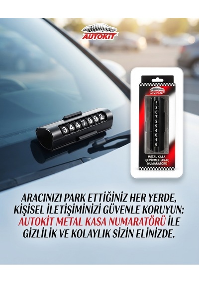 Metal Kasa Çevirmeli Araç Numaratörü Park Telefon Numarası Göstergesi 1