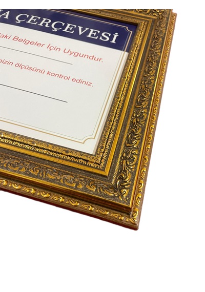 Diploma Çerçevesi Gold Varaklı 25x35,3 Ebatında - Hakiki Camlı