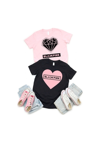 Stil-x Black Pınk Baskılı 2' Li Takım Kız Çocuk Tshirt, %100 Pamuklu Soft Kumaş Çok Renkli-4 Stil-x Black Pınk Baskılı 2' Li Takım Kız Çocuk Tshirt, %100 Pamuklu Soft Kumaş Çok Renkli-4