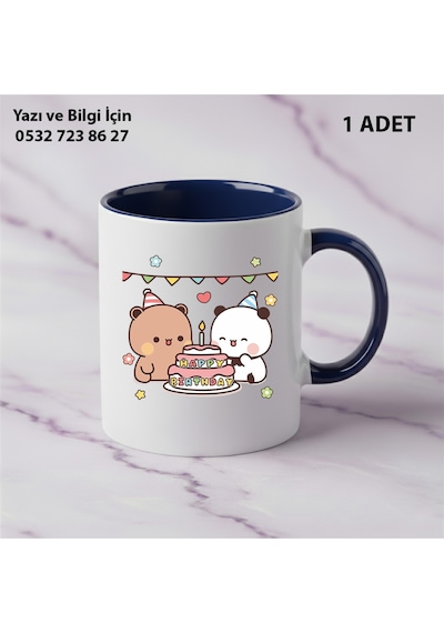 Dudu Bubu Hediyelik Kupa Bardak Kişiye Özel İsim Yazılır Kaliteli Baskı Lacivert