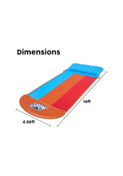 Bestway H2ogo Tsunami Splash Ramp Üçlü Kaydırak 488 Cm Çok Renkli