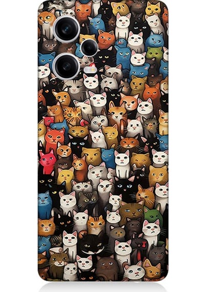 Xiaomi Redmi Note 12 Pro 5g Uyumlu Silikon Kılıf Sevimli Komik Kedi Suratları