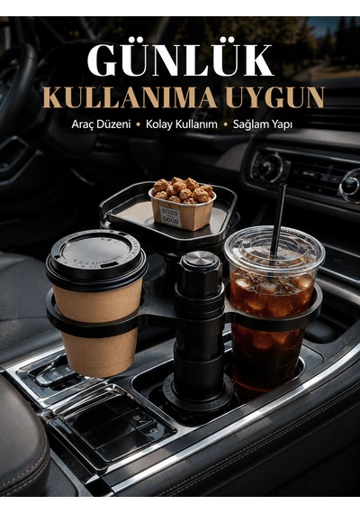 Araç İçi Bardaklık Organizeri Çok Amaçlı İçecek Ve Eşya Tutucu Tkndy-bsva4969 Belirtilmemiş