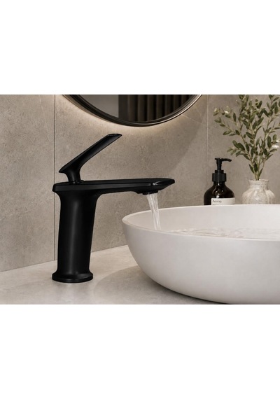 Forma Kısa Lavabo Bataryası Mat Sıyah Mat Siyah