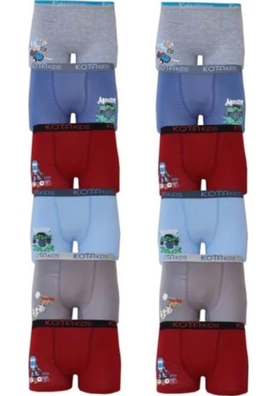 Kota 1005 Erkek Çocuk Renkli Baskılı Boxer 6 Adet 001