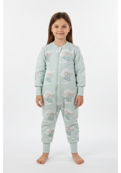 Cantoy Kız Çocuk Elyaf Dolgulu Premium Kalite 2 Tog Desenli Uyku Tulumu Mint