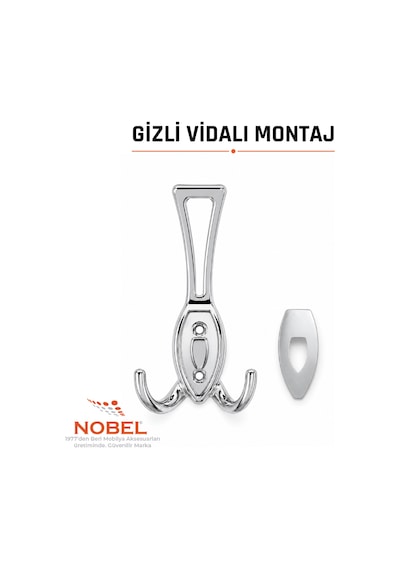 Zepli N Portmanto Askısı, Metal Vestiyer Askısı, Açik Krom Matkrom, Duvar Ve Dolap Askılığı 5'li Set Vidalı