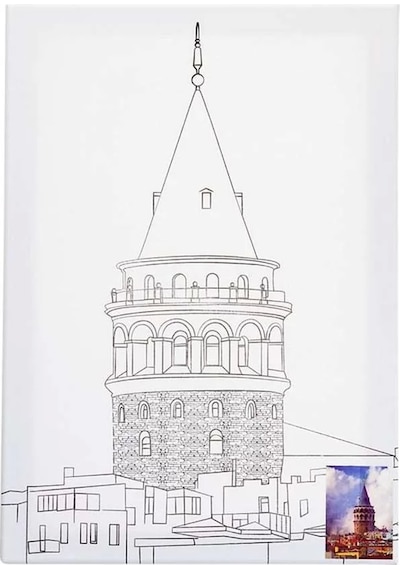 Ceoart Desenli Tuval Taksim Treni, Ayasofya, Galata, Kız Kulesi 35x50 Ceo-tu0002