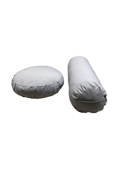 Remege Meditasyon Minderi & Bolster Minderi İkili Set Gri Gr3 Gri