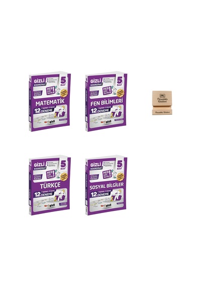 Gizli 5. Sınıf Matematik Fen Türkçe Ve Sosyal 12'li Deneme-meb Gibi Sordu 4lü Set+ Telefon Standı