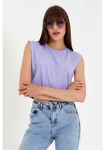 Kadın Regular Fit Crop Tişort Spr22tsk128 001