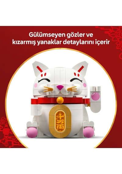 LEGO® Şanslı Kedi 40813 - 9 Yaş ve Üzeri Çocuklar için Yaratıcı Oyuncak Yapım Seti (280 Parça)