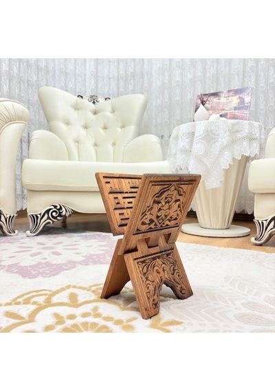 Ahşap Rahle Oymalı Rahle - Mini - 35cm
