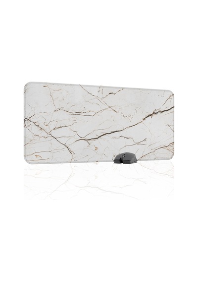 Beyaz Mermer Kaymaz Dikişli Kauçuk Oyuncu Mousepad V5 - 90x40 Xxl Gaming Mouse Pad Fare Altlığı