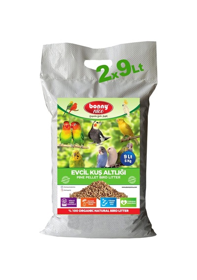 Bonny Nice Kuş Kumu Kanarya Muhabbet Papağan Bülbül Kafes Altlığı 5 Kg 9 Lt 2 Adet
