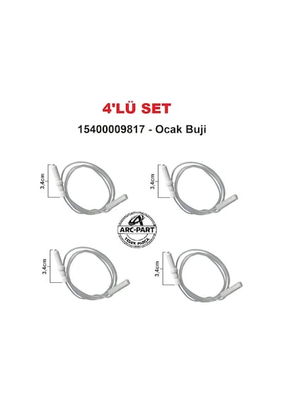 Vinola Ankastre Ocak Ateşleme Buji 4'lü Set