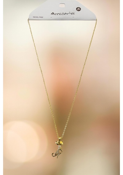 Gold, Tekli Zirkon Taşlı Kedi Kolye Gold - 227912670 Gold