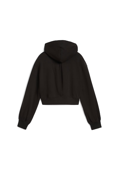 Puma Wardrobe Ess Genç Kısa Kesim Kapüşonlu Sweatshırt 629894 01 Siyah
