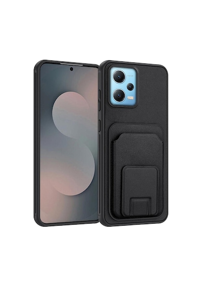 Xiaomi Redmi Note 12 Pro 5g  Kılıf Flexstand Kartlıklı Silikon Kılıf Siyah