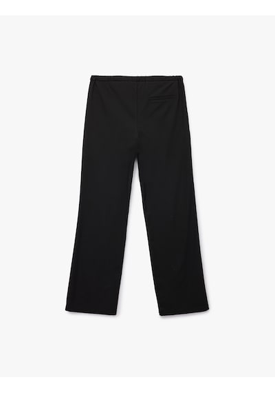 Koton Beli Bağcıklı Düz Bol Paça Pantolon Siyah 6wak40197pw Siyah